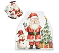 Sevdomey Christmas Cute Santa Claus Nursing Car Seat Cover for Babies Newborns, Multi-Purpose Soft Breathable Breastfeeding Cover - Car Seat Covers - Nursing Scarf
