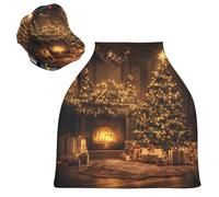 Sevdomey Christmas Interior Pattern Nursing Car Seat Cover for Babies Newborns, Multi-Purpose Soft Breathable Breastfeeding Cover - Car Seat Covers - Nursing Scarf