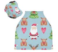 Sevdomey Christmas Santa Claus Nursing Car Seat Cover for Babies Newborns, Multi-Purpose Soft Breathable Breastfeeding Cover Nursing Scarf
