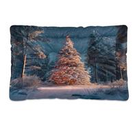 Sevdomey Christmas Snowy Trees Pet Pads Dog Bed Cat Bed Kennel Bed Crate Mattress, Washable Soft Comfortable Pet Bed Pad with Non-Slip Bottom for Small Medium Large Dogs Cats, 45x60 cm
