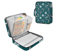 Sevdomey Christmas Striped Candy Waterproof Expanding File Folder, Accordion Document Organizer with Zipper & Sticky Labels, Large Capacity A4/Letter Size for Office Home