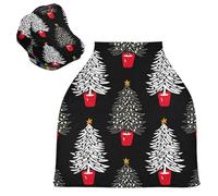 Sevdomey Christmas Trees Nursing Car Seat Cover for Babies Newborns, Multi-Purpose Soft Breathable Breastfeeding Cover Nursing Scarf