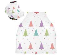 Sevdomey Christmas Trees Nursing Car Seat Cover for Babies Newborns, Multi-Purpose Soft Breathable Breastfeeding Cover Nursing Scarf