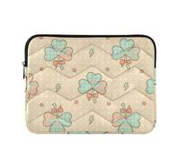 Sevdomey Clovers Laptop Sleeve 15.6 Inch, Slim Protective Computer Case with Soft Padding, Top Zipper Bag for Women & Men, Fits Most 15 Inch Laptops