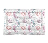 Sevdomey Colored Seahorses Pet Pads Kennel Bed Crate Mattress, Washable Soft Comfortable Pet Bed Pad with Non-Slip Bottom for Small Medium Large Dogs Cats, 60x90 cm