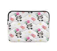 Sevdomey Colorful Balloons and Pandas Laptop Sleeve 15.6 Inch, Slim Protective Computer Case with Soft Padding, Top Zipper Bag for Women & Men, Fits Most 15 Inch Laptops