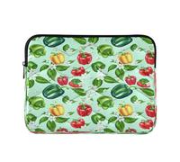 Sevdomey Colorful Bell Peppers Laptop Sleeve 15.6 Inch, Slim Protective Computer Case with Soft Padding, Top Zipper Bag for Women & Men, Fits Most 15 Inch Laptops