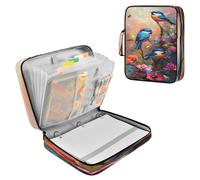 Sevdomey Colorful Birds Waterproof Expanding File Folder, Accordion Document Organizer with Zipper & Sticky Labels, Large Capacity A4/Letter Size for Office Home