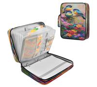 Sevdomey Colorful Birds Waterproof Expanding File Folder, Accordion Document Organizer with Zipper & Sticky Labels, Large Capacity A4/Letter Size for Office Home