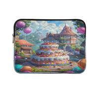Sevdomey Colorful Birthday Cake Laptop Sleeve 15.6 Inch, Slim Protective Computer Case with Soft Padding, Top Zipper Bag for Women & Men, Fits Most 15 Inch Laptops