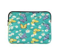 Sevdomey Colorful Butterflies Laptop Sleeve 13.4 Inch, Slim Protective Computer Case with Soft Padding, Top Zipper Bag for Women & Men, Fits Most 13.3 Inch Laptops