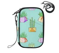 Sevdomey Colorful Cacti and Succulents Lightweight Water-Resistant Multi-Pocket Passport Holder Organizer