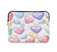 Sevdomey Colorful Candy Hearts Laptop Sleeve 13.4 Inch, Slim Protective Computer Case with Soft Padding, Top Zipper Bag for Women & Men, Fits Most 13.3 Inch Laptops