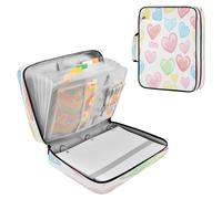 Sevdomey Colorful Candy Hearts Waterproof Expanding File Folder, Accordion Document Organizer with Zipper & Sticky Labels, Large Capacity A4/Letter Size for Office Home