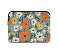 Sevdomey Colorful Daisy Laptop Sleeve 13.4 Inch, Slim Protective Computer Case with Soft Padding, Top Zipper Bag for Women & Men, Fits Most 13.3 Inch Laptops