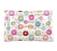 Sevdomey Colorful Donut Pet Pads Kennel Bed Crate Mattress, Washable Soft Comfortable Pet Bed Pad with Non-Slip Bottom for Small Medium Large Dogs Cats, 45x60 cm