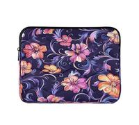 Sevdomey Colorful Floral Laptop Sleeve 13.4 Inch, Slim Protective Computer Case with Soft Padding, Top Zipper Bag for Women & Men, Fits Most 13.3 Inch Laptops