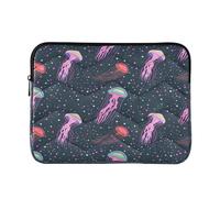 Sevdomey Colorful Jellyfish Laptop Sleeve 13.4 Inch, Slim Protective Computer Case with Soft Padding, Top Zipper Bag for Women & Men, Fits Most 13.3 Inch Laptops