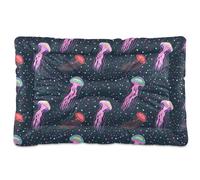 Sevdomey Colorful Jellyfish Pet Pads Kennel Bed Crate Mattress, Washable Soft Comfortable Pet Bed Pad with Non-Slip Bottom for Small Medium Large Dogs Cats, 60x90 cm