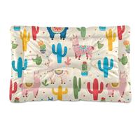 Sevdomey Colorful Llamas Pet Pads Dog Bed Cat Bed Kennel Bed Crate Mattress, Washable Soft Comfortable Pet Bed Pad with Non-Slip Bottom for Small Medium Large Dogs Cats, 60x90 cm