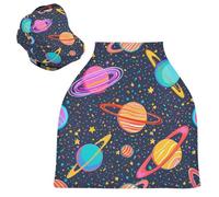 Sevdomey Colorful Planets Nursing Car Seat Cover for Babies Newborns, Multi-Purpose Soft Breathable Breastfeeding Cover Nursing Scarf