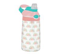 Sevdomey Colorful Rainbows Kids Water Bottle with Straw for Girls Boys, Stainless Steel Insulated Leakproof Water 480ml for School Nursery Travel Sports