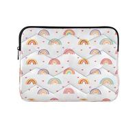 Sevdomey Colorful Rainbows Laptop Sleeve 13.4 Inch, Slim Protective Computer Case with Soft Padding, Top Zipper Bag for Women & Men, Fits Most 13.3 Inch Laptops