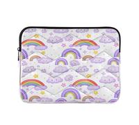 Sevdomey Colorful Rainbows Laptop Sleeve 15.6 Inch, Slim Protective Computer Case with Soft Padding, Top Zipper Bag for Women & Men, Fits Most 15 Inch Laptops