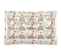Sevdomey Colorful Rainbows Pet Pads Dog Bed Cat Bed Kennel Bed Crate Mattress, Washable Soft Comfortable Pet Bed Pad with Non-Slip Bottom for Small Medium Large Dogs Cats, 60x90 cm