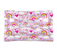 Sevdomey Colorful Rainbows Pet Pads Dog Bed Cat Bed Kennel Bed Crate Mattress, Washable Soft Comfortable Pet Bed Pad with Non-Slip Bottom for Small Medium Large Dogs Cats, 60x90 cm