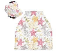 Sevdomey Colorful Stars Nursing Car Seat Cover for Babies Newborns, Multi-Purpose Soft Breathable Breastfeeding Cover Nursing Scarf