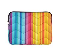 Sevdomey Colorful Stripes Laptop Sleeve 13.4 Inch, Slim Protective Computer Case with Soft Padding, Top Zipper Bag for Women & Men, Fits Most 13.3 Inch Laptops