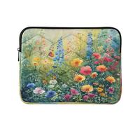 Sevdomey Colorful Wildflowers Laptop Sleeve 15.6 Inch, Slim Protective Computer Case with Soft Padding, Top Zipper Bag for Women & Men, Fits Most 15 Inch Laptops