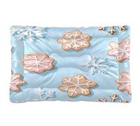 Sevdomey Cookies and Snowflakes Pet Pads Dog Bed Cat Bed Kennel Bed Crate Mattress, Washable Soft Comfortable Pet Bed Pad with Non-Slip Bottom for Small Medium Large Dogs Cats, 60x90 cm
