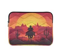Sevdomey Cowboy Wild West Laptop Sleeve 13.4 Inch, Slim Protective Computer Case with Soft Padding, Top Zipper Bag for Women & Men, Fits Most 13.3 Inch Laptops