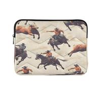 Sevdomey Cowboys Rodeo Colorful Laptop Sleeve 13.4 Inch, Slim Protective Computer Case with Soft Padding, Top Zipper Bag for Women & Men, Fits Most 13.3 Inch Laptops