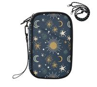 Sevdomey Crescent Moons Lightweight Water-Resistant Multi-Pocket Passport Holder Organizer
