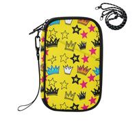 Sevdomey Crowns and Stars Lightweight Water-Resistant Multi-Pocket Passport Holder Organizer
