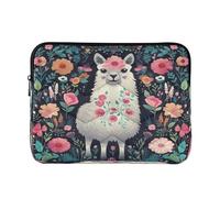 Sevdomey Cute Alpaca Laptop Sleeve 13.4 Inch, Slim Protective Computer Case with Soft Padding, Top Zipper Bag for Women & Men, Fits Most 13.3 Inch Laptops