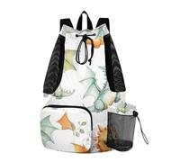 Sevdomey Cute Baby Dragons Lightweight Drawstring Backpack Gym Sack with Wet Dry Bag Swim Beach Travel Sports