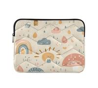Sevdomey Cute Boho Rainbow Laptop Sleeve 13.4 Inch, Slim Protective Computer Case with Soft Padding, Top Zipper Bag for Women & Men, Fits Most 13.3 Inch Laptops