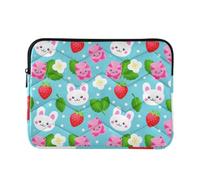 Sevdomey Cute Bunny Laptop Sleeve 13.4 Inch, Slim Protective Computer Case with Soft Padding, Top Zipper Bag for Women & Men, Fits Most 13.3 Inch Laptops