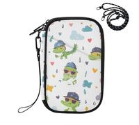 Sevdomey Cute Crocodiles Lightweight Water-Resistant Multi-Pocket Passport Holder Organizer