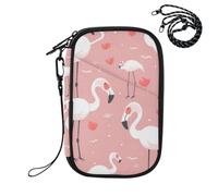 Sevdomey Cute Flamingo Lightweight Water-Resistant Multi-Pocket Passport Holder Organizer
