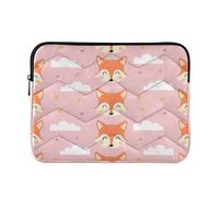 Sevdomey Cute Fox Laptop Sleeve 13.4 Inch, Slim Protective Computer Case with Soft Padding, Top Zipper Bag for Women & Men, Fits Most 13.3 Inch Laptops