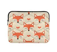 Sevdomey Cute Fox Laptop Sleeve 13.4 Inch, Slim Protective Computer Case with Soft Padding, Top Zipper Bag for Women & Men, Fits Most 13.3 Inch Laptops