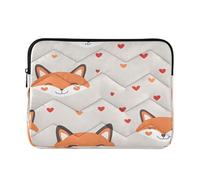 Sevdomey Cute Fox Laptop Sleeve 15.6 Inch, Slim Protective Computer Case with Soft Padding, Top Zipper Bag for Women & Men, Fits Most 15 Inch Laptops