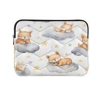 Sevdomey Cute Fox Laptop Sleeve 15.6 Inch, Slim Protective Computer Case with Soft Padding, Top Zipper Bag for Women & Men, Fits Most 15 Inch Laptops