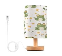 Sevdomey Cute Frog Bedside Table Lamp with USB Port, No Bulb Needed, Warm LED Light for Bedroom, Living Room, Office - Bedside Table Lamp for Reading, Study, Decor
