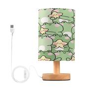 Sevdomey Cute Frog with Star Bedside Table Lamp with USB Port, No Bulb Needed, Warm LED Light for Bedroom, Living Room, Office - Bedside Table Lamp for Reading, Study, Decor